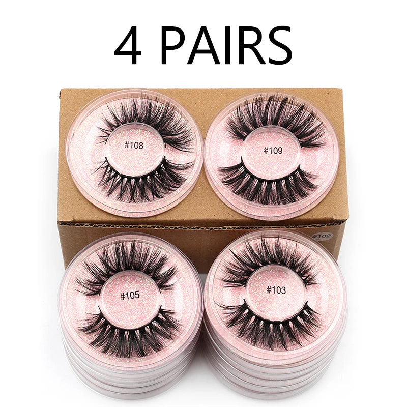 Eyelash Wholesale 4/20/50/100 Pcs 3D Mink Lashes Natural False Eyelashes Reusable Messy Fake Lashes In Bulk Cilios Makeup
