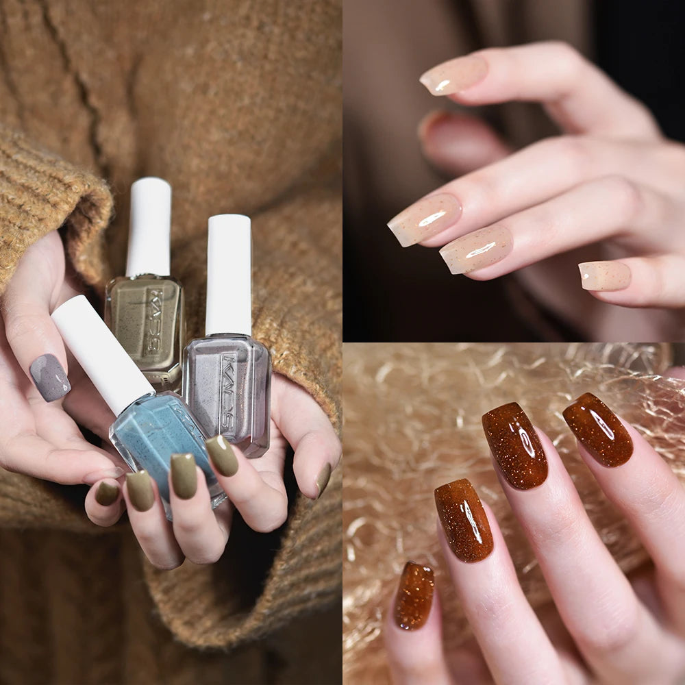 KADS 11ml Nail Polish Flakies & Reflective Glitters Grape Jam Purple Color Manicure Oil Nail Art Lacquer Glass Bottle Varnish