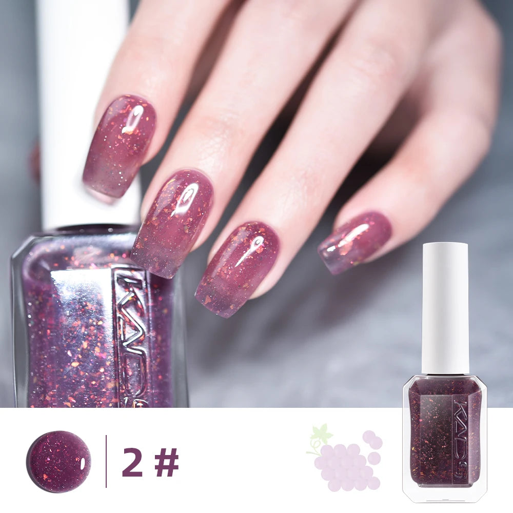 KADS 11ml Nail Polish Flakies & Reflective Glitters Grape Jam Purple Color Manicure Oil Nail Art Lacquer Glass Bottle Varnish