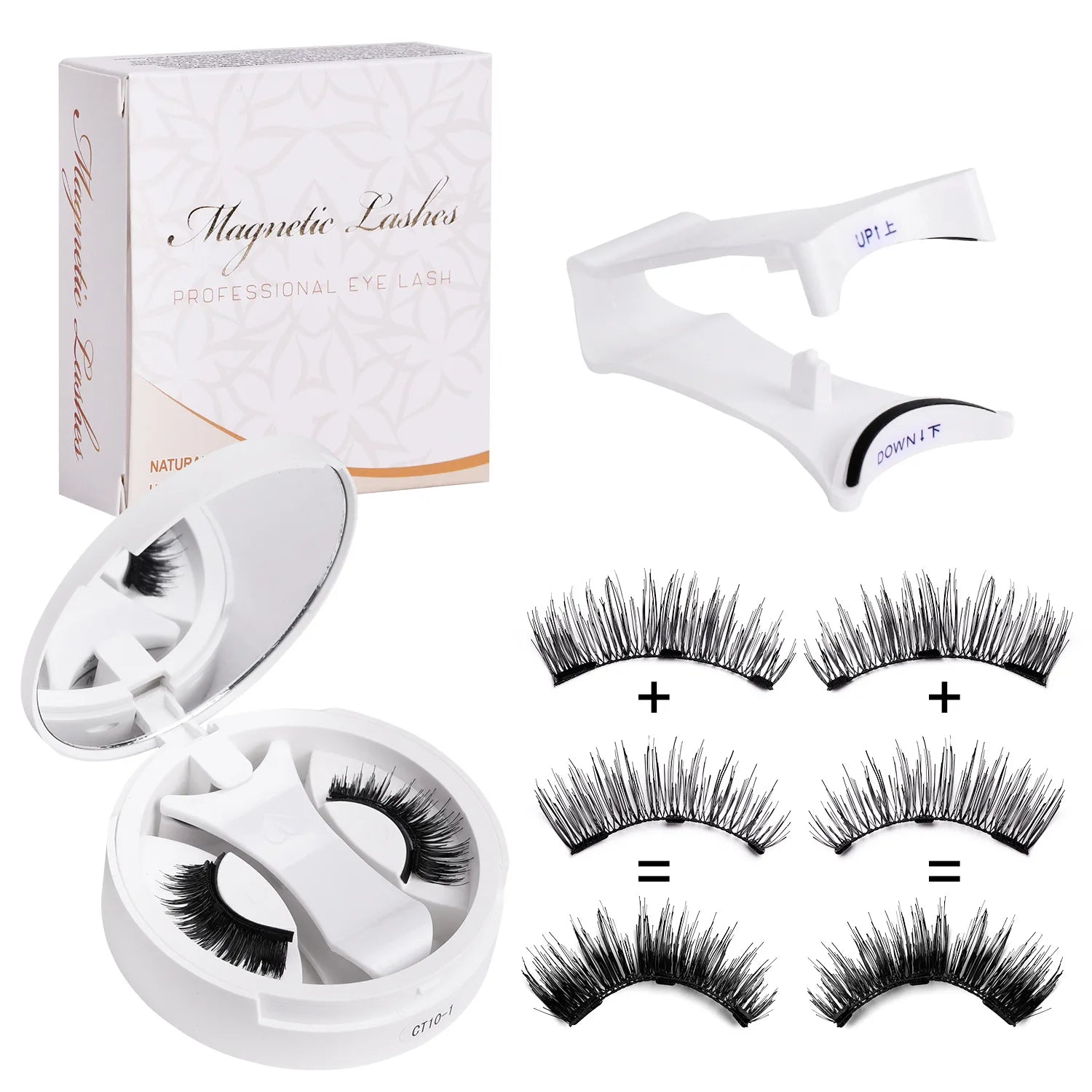 Magnetic Eyelashes Set Reusable Easy to use Eyelash Extension Tools Natural Curler False Eyelashes With Magnetic Tweezers