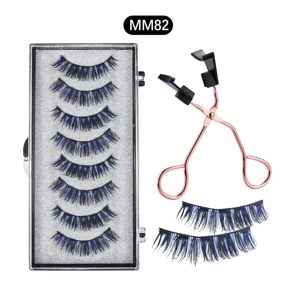 8Pcs Magnetic Eyelashes No Glue Needed Magnetic False Eyelashes with Applicator Reusable Thick Natural Effect 5 magnets Lashes