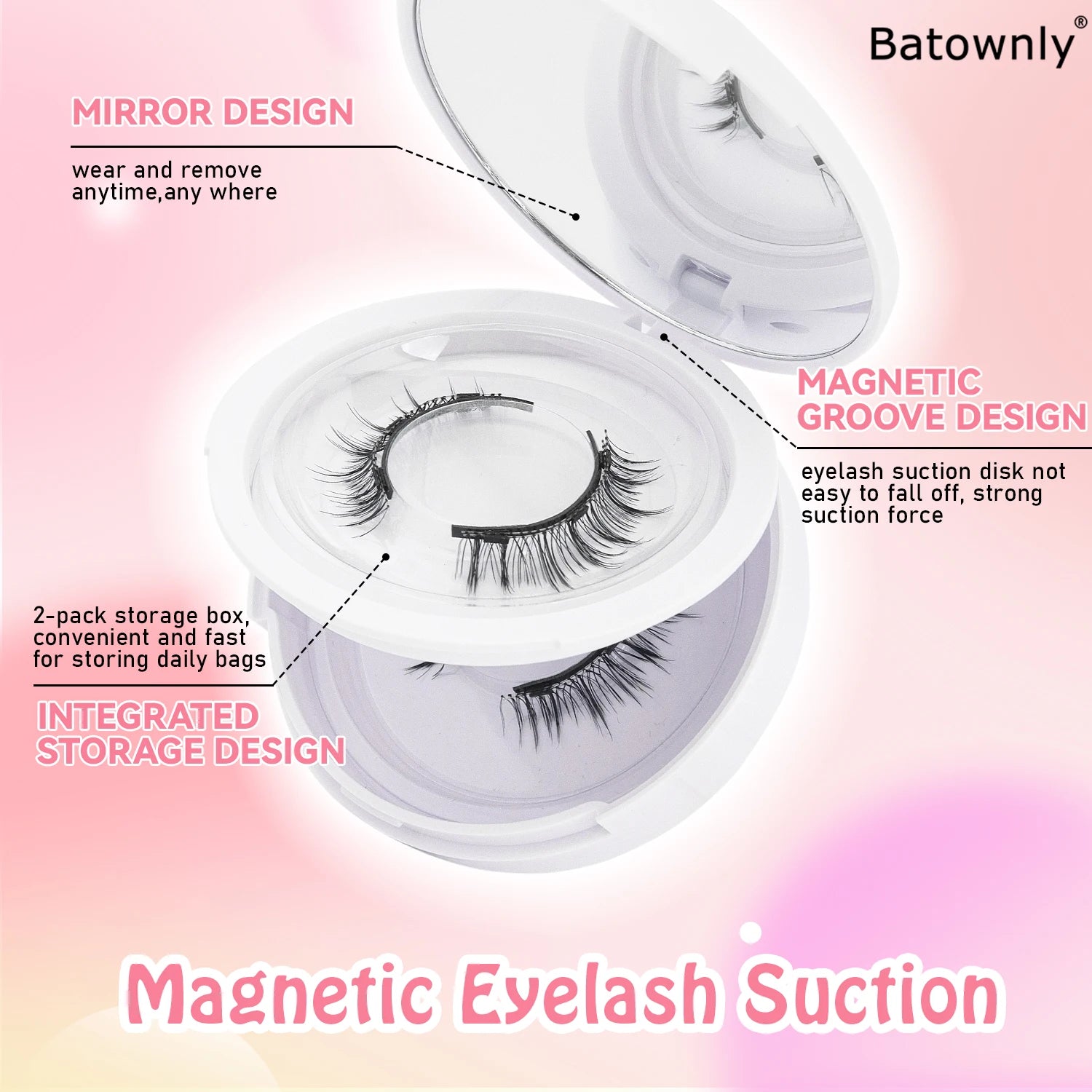 2 Pairs Magnetic Eyelashes with Applicator Reusable Soft Magnetic Eyelashes Natural Look No Glue Needed Lashes Kit Easy to Wear
