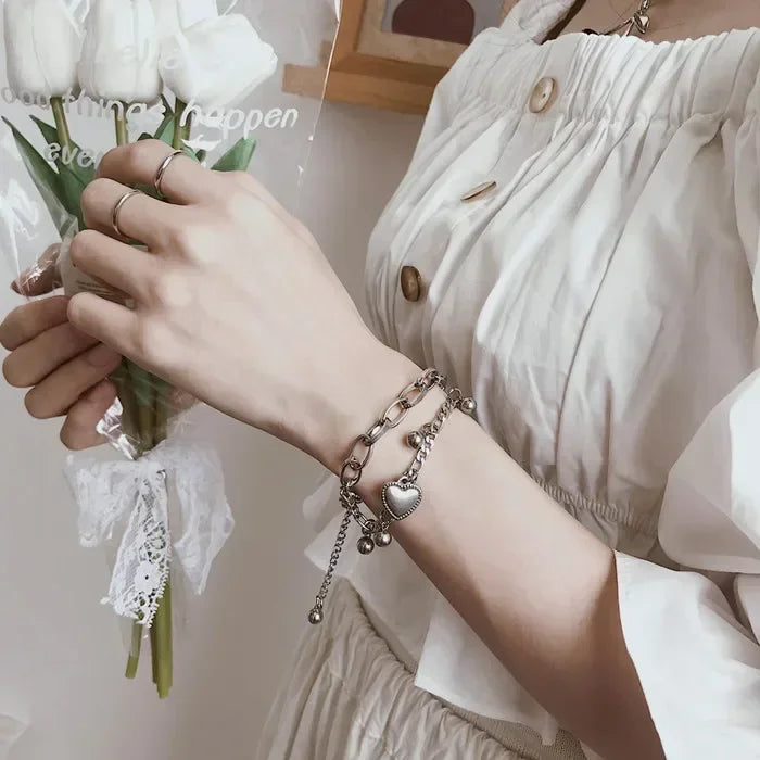 Gold Color Stainless Steel Colorfast Bracelets Skyful Star Bracelets Set for Women Fashion Light Luxury Jewelry Gifts Wholesale