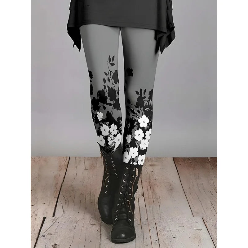 Women's Vacation Leggings Retro Fashion Ankle-Length Floral Pattern Gradient Print Soft Breathable Stretch Casual Everyday Pants