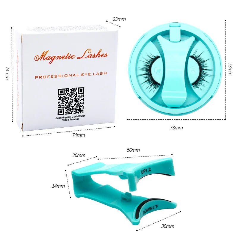 Magnetic Fake Eyelashes Set Reusable 3D Glue-free Waterproof Natural False Eyelashes With Travel-friendly Applicator