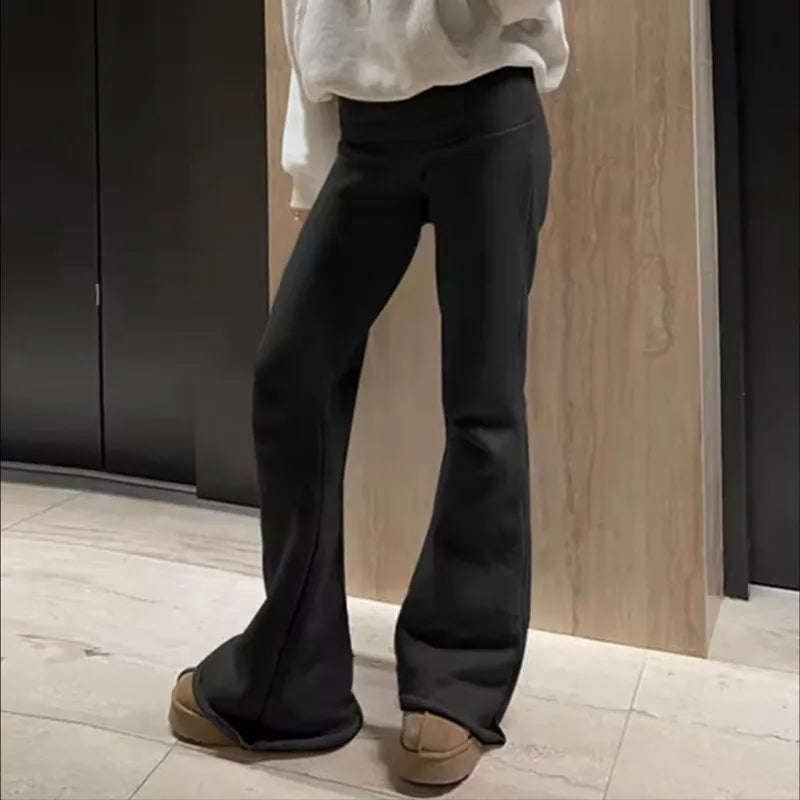 Solid Color High Street Harajuku Vintage Slim Fit Sports Pants Women Trendy Versatile Y2K Europe America Sexy Casual Floor Pants - Azara