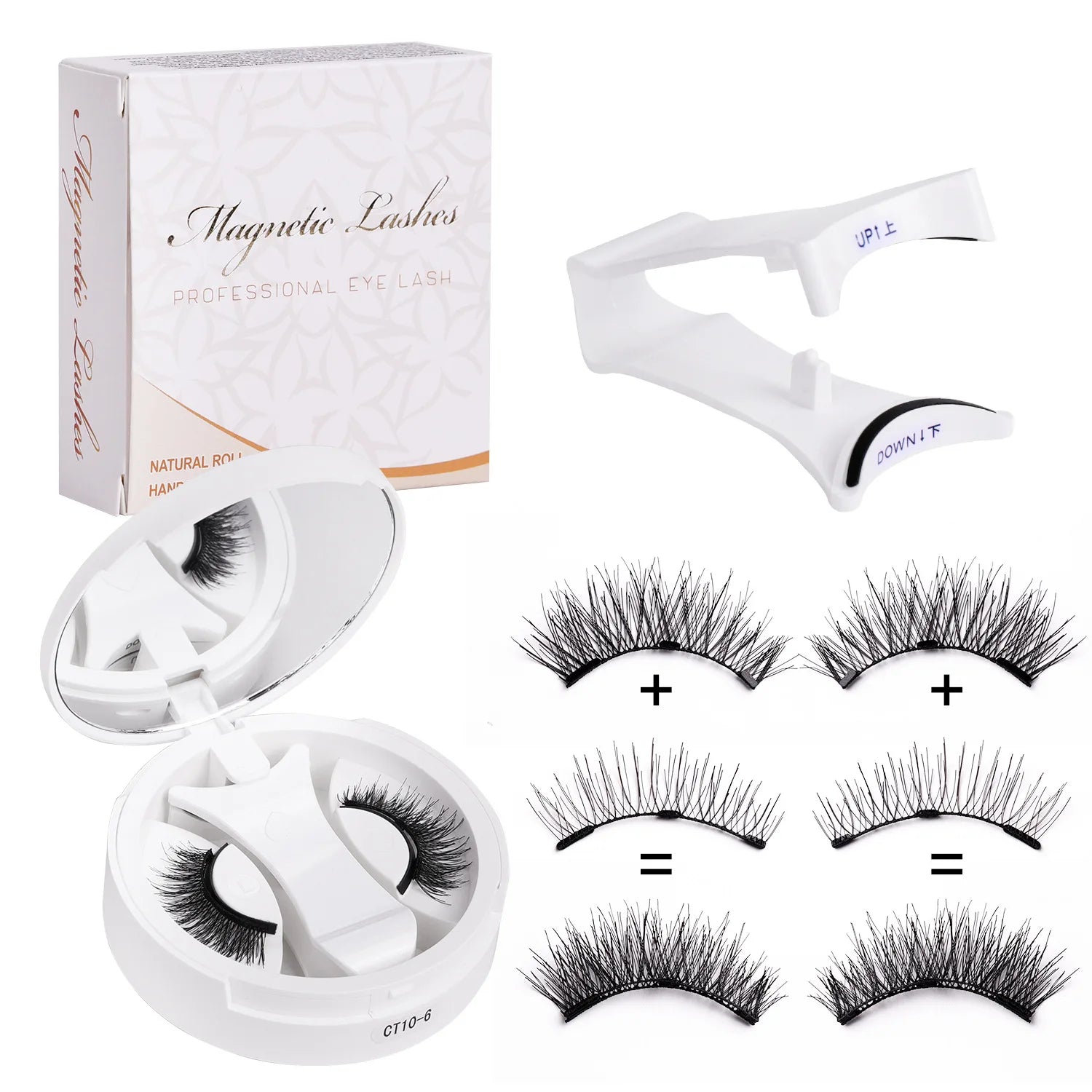 Magnetic Eyelashes Set Reusable Easy to use Eyelash Extension Tools Natural Curler False Eyelashes With Magnetic Tweezers