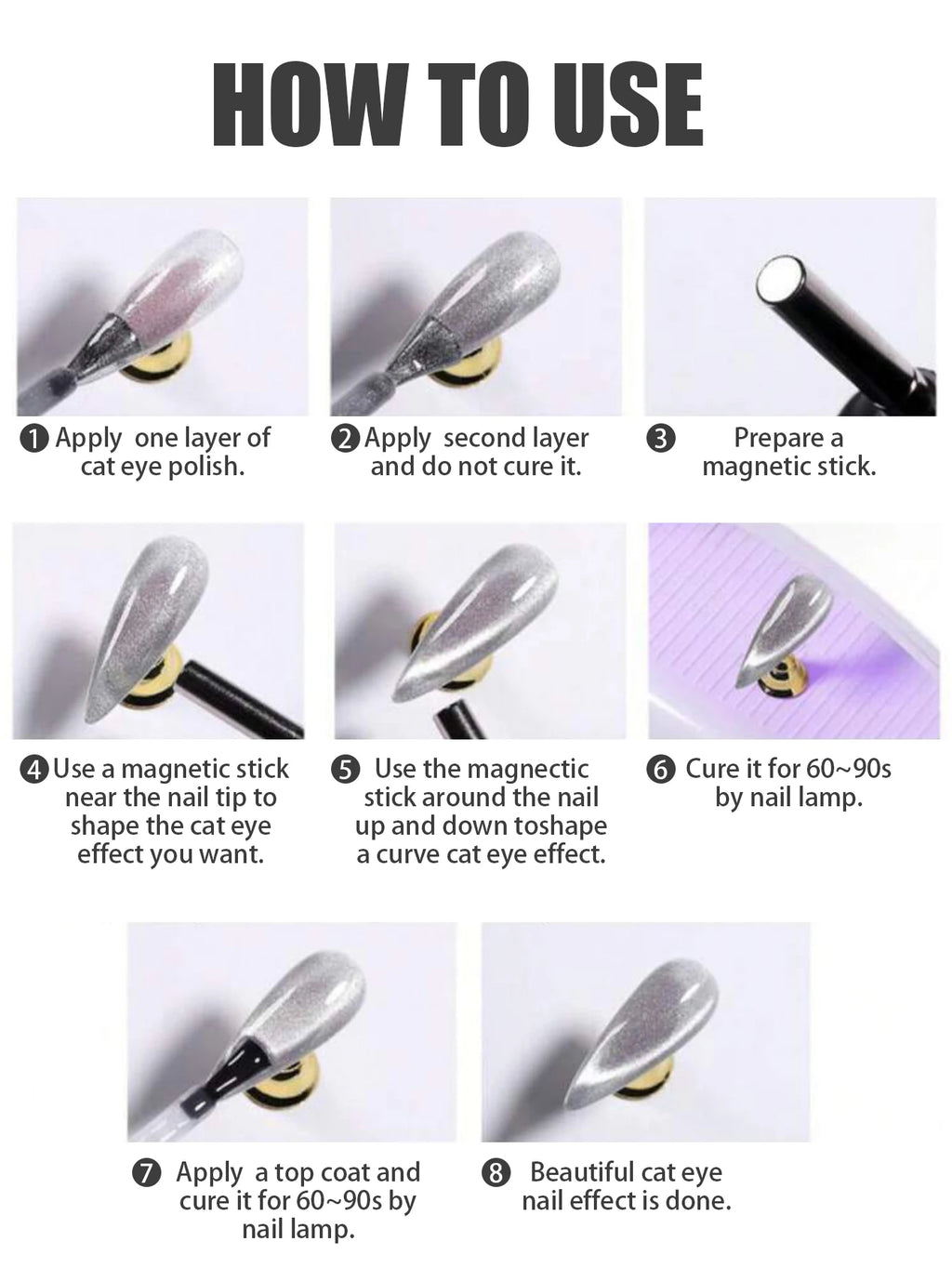 1-24pcs WS Autumn Winter Blue Black Red Glass Bead Crystal Cat Eye Gel Nail Polish New Whitening High Density Sparkling Nail