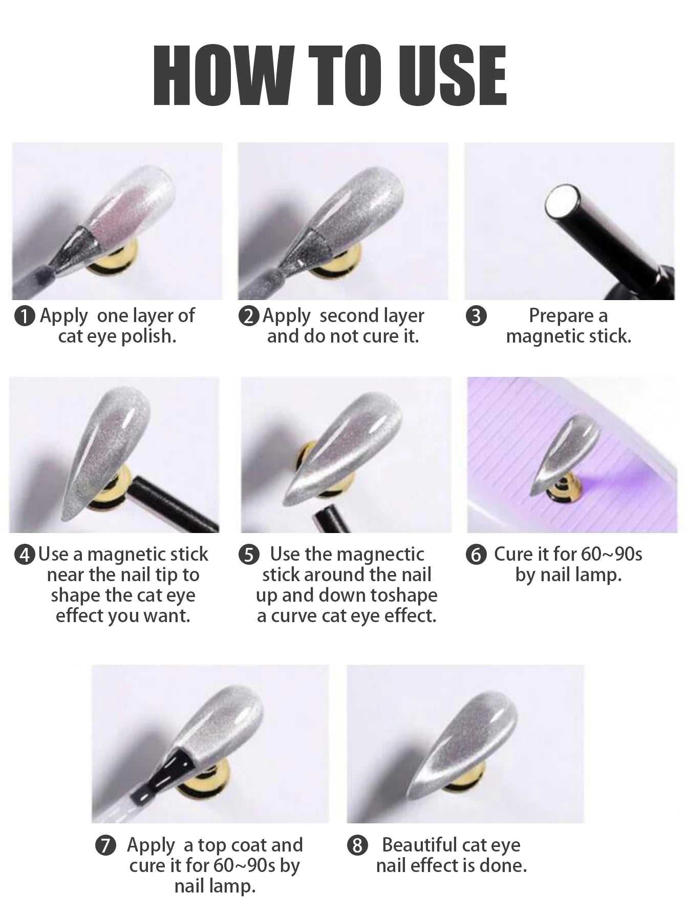 1-24pcs WS Autumn Winter Blue Black Red Glass Bead Crystal Cat Eye Gel Nail Polish New Whitening High Density Sparkling Nail