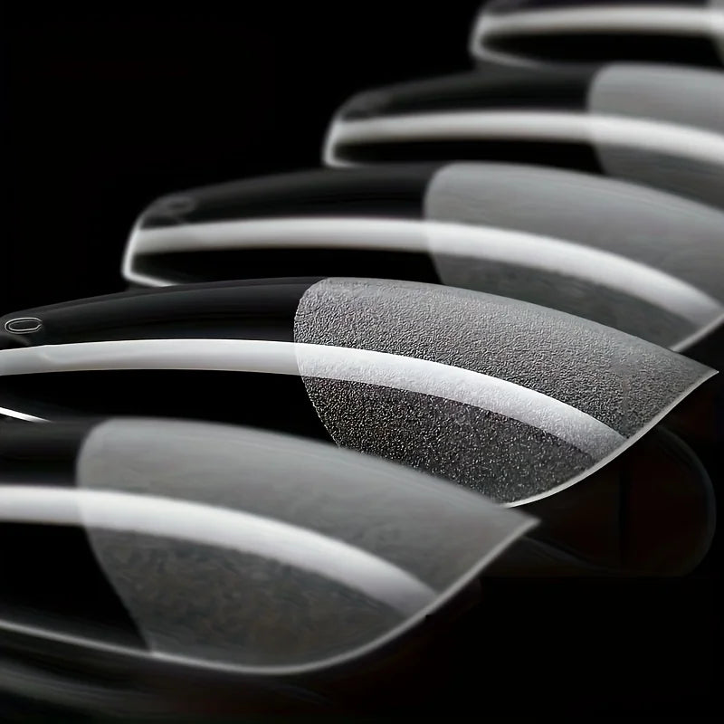 120pcs Pure Color Matte Ballet Coffin Nail Tips Long Transparent Acrylic Fake Nails Pressed Full Coverage Set of 12 Sizes