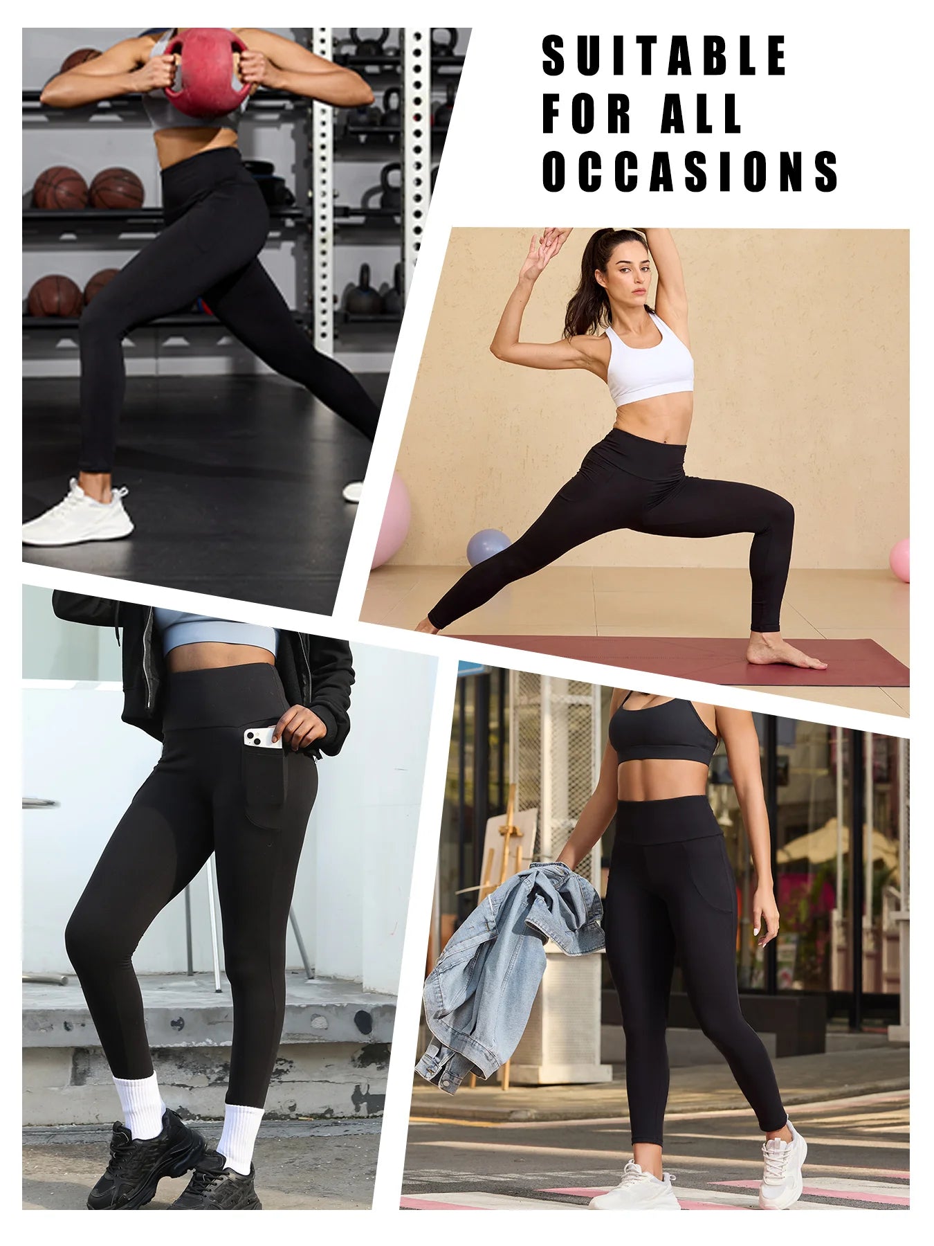 Super Soft Sports Leggings With Pockets For Women High Waisted Workout Yoga Running Push Up Gym Fitness Tight Pants Women's