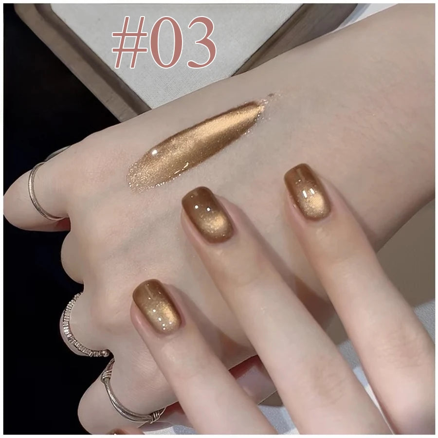 1-24pcs WS Autumn Winter Blue Black Red Glass Bead Crystal Cat Eye Gel Nail Polish New Whitening High Density Sparkling Nail