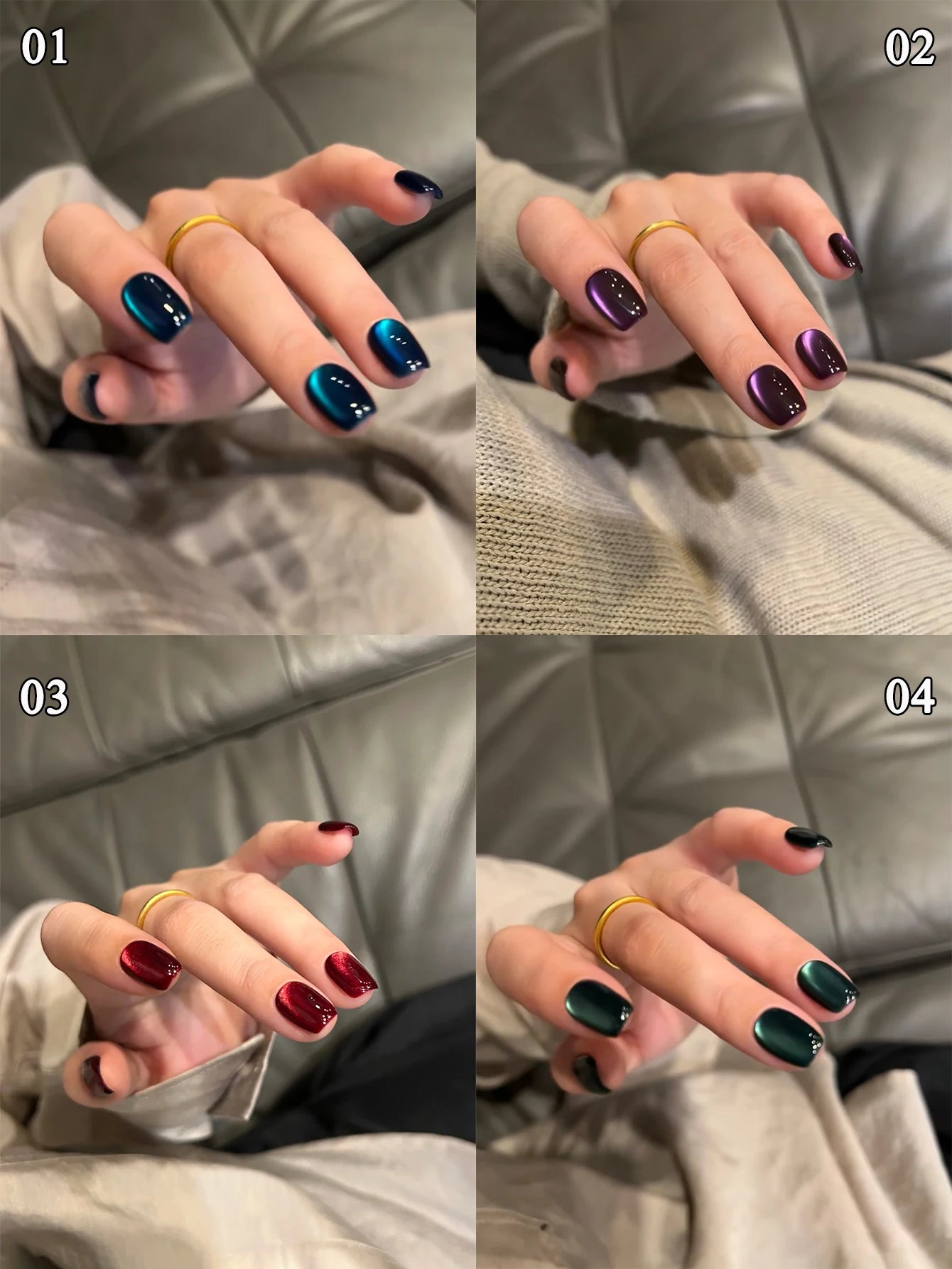 1-24pcs WS Autumn Winter Blue Black Red Glass Bead Crystal Cat Eye Gel Nail Polish New Whitening High Density Sparkling Nail