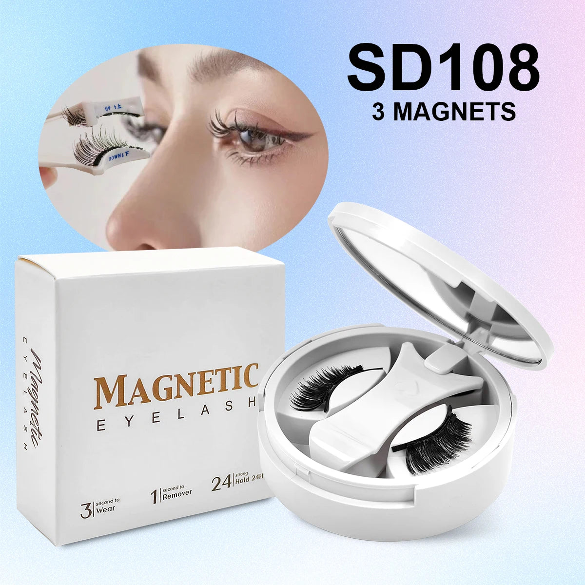 Yiernuo Magnetic false eyelashes integrated box new glue-free false eyelashes kit