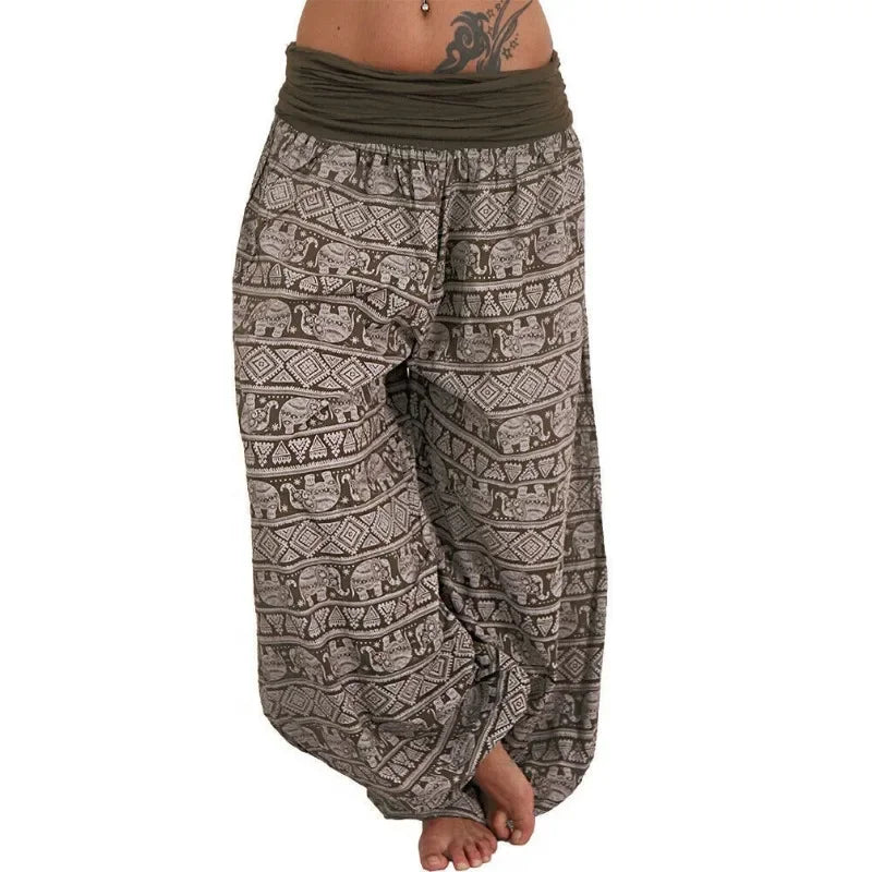 Women's Personality GeometricCasual Loose Printed Pants Comfortable Casual Women's Wide Leg Haren Pants Pants - Azara