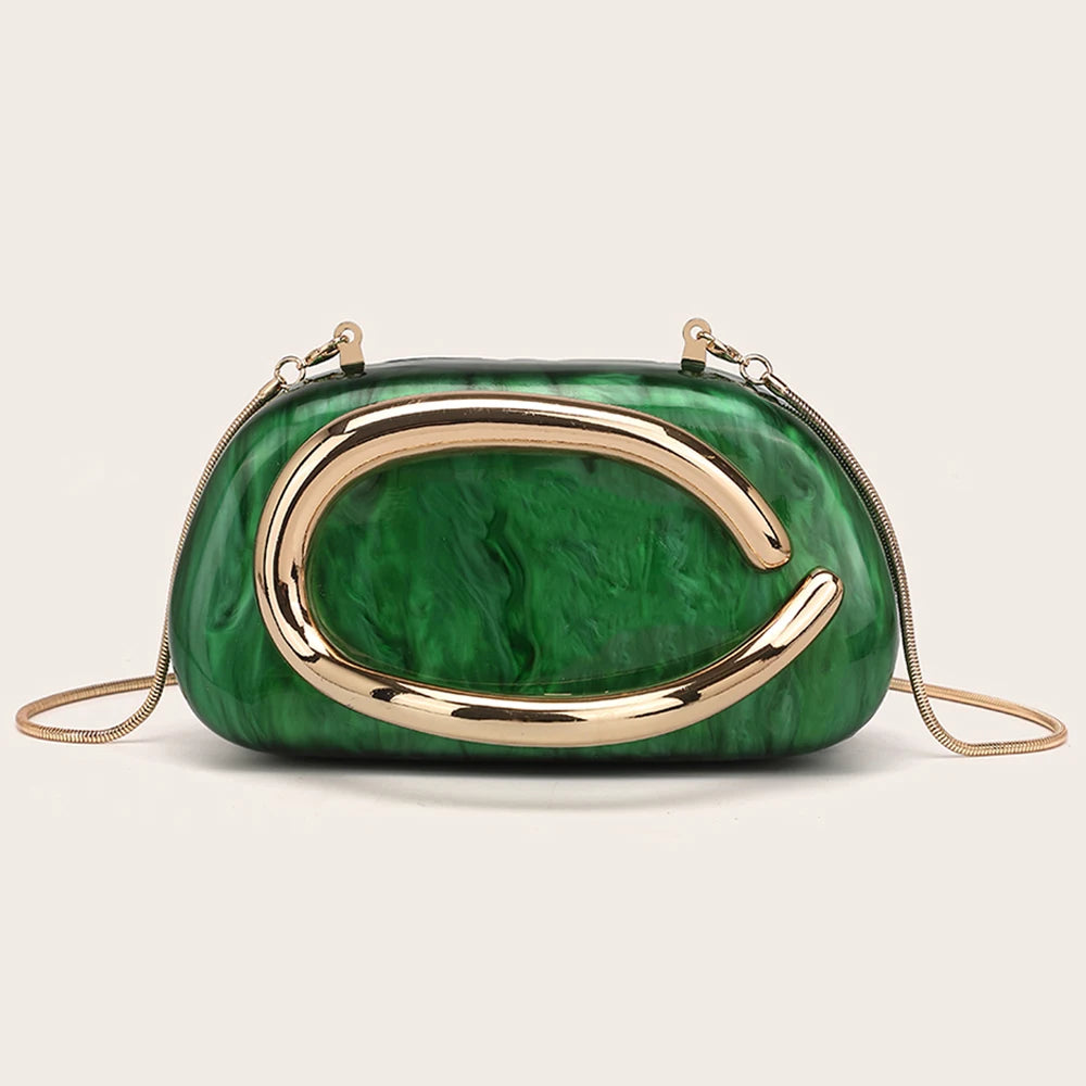 Box Bag Metal Details Crossbody Bag Acrylic Shoulder Bags Luxury Brand Handbags Women's Handbag Ladies Female Evening Purse