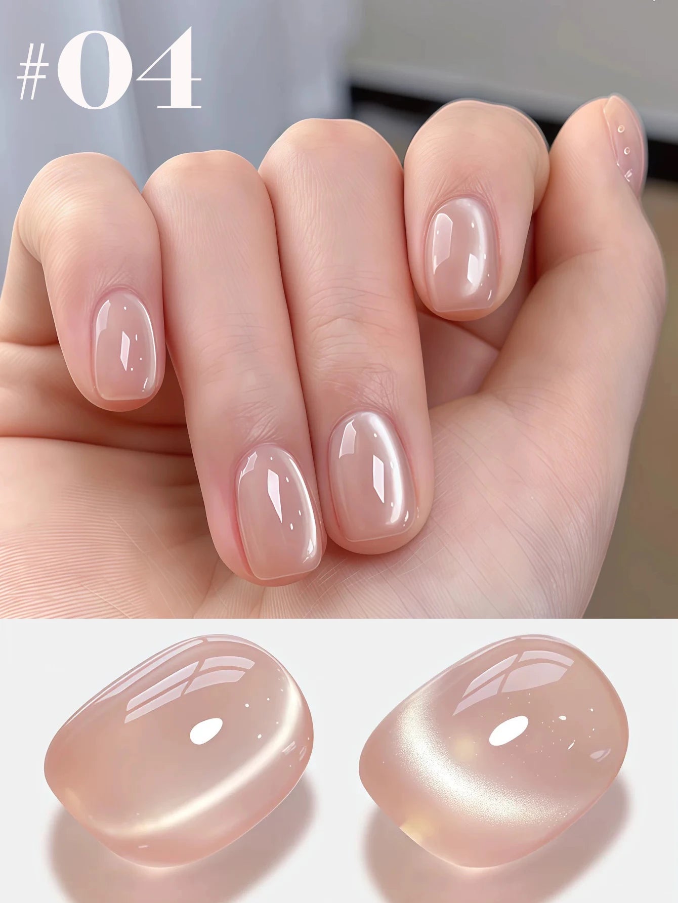 MIANEL 12ML 1-12pcs Glass Bead Cat Eye Gel Nail Polish Flash White Spar Nude Color Magnetic Nail Polish White Nails Summer Nails