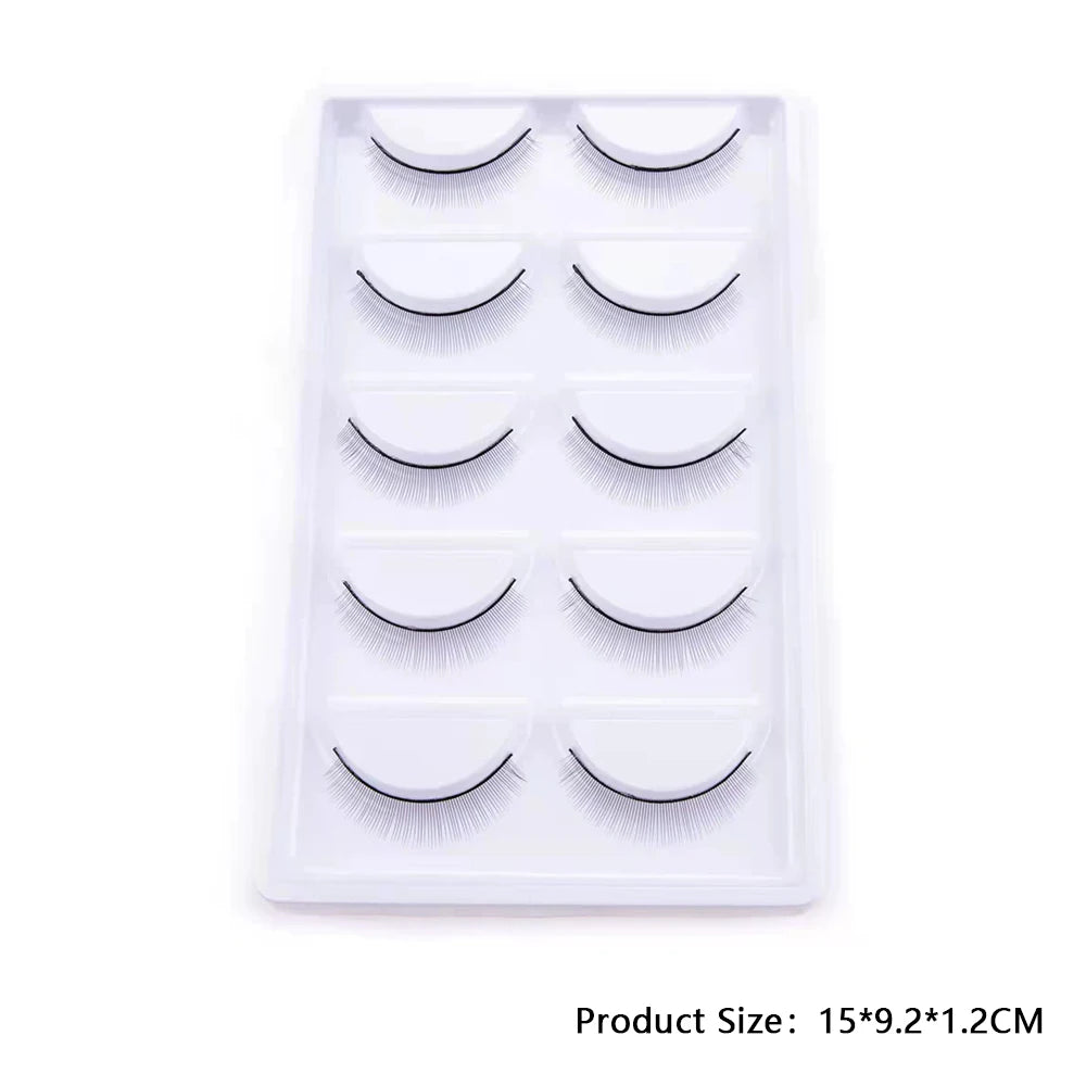 3D Mink False Eyelashes 5 Pairs Fluffy Volume Wispy Lashes Natural Looking  Strip Clusters for Party Daily Natural Nude Makeup