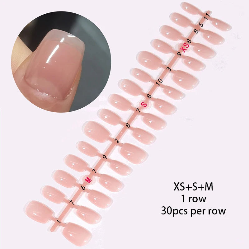 30Pcs Matte Nude Fake Nail Fashion Press on Quick Extension Wearable False Nails Simple Full Cover Nail Tips Manicure Nail Art