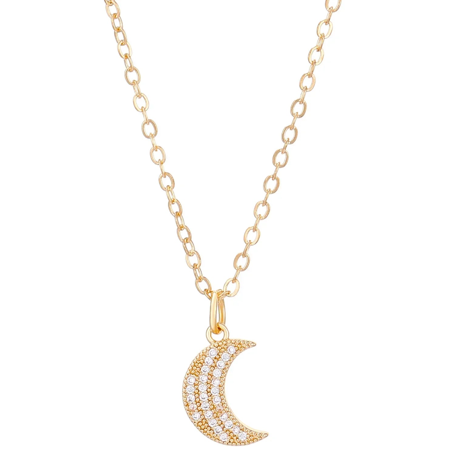 LATS Fashion Luxury Inlaid Zircon Planet Moon Pendant Necklace for Women Girl Butterfly Water Drop Clavicle Chain Charm Jewelry