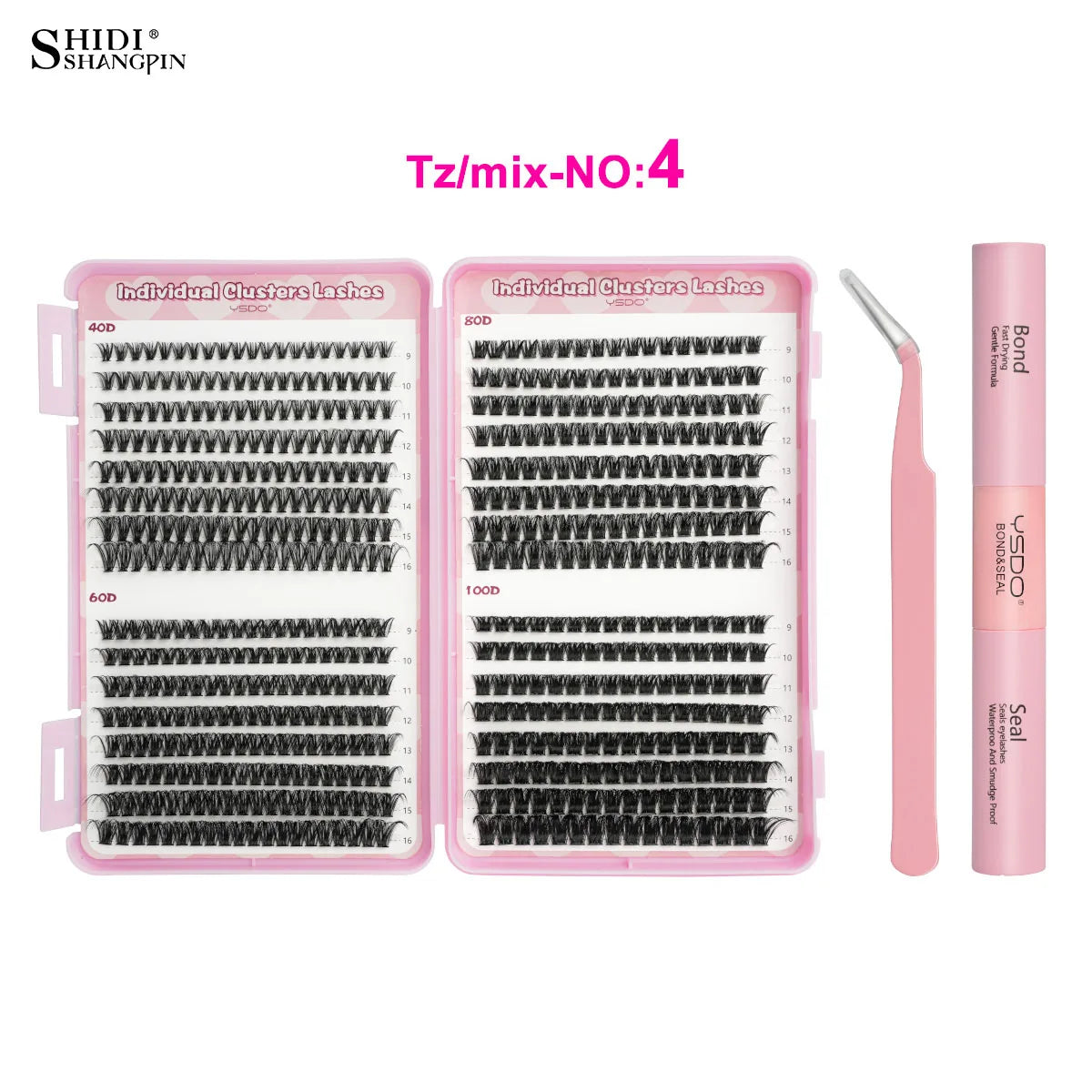 14/32 Rows Individual Lashes Kit Cluster Eyelash Diy Lash Extension Kit Cluster Lashes With Bond and Seal Glue Remover tweezer