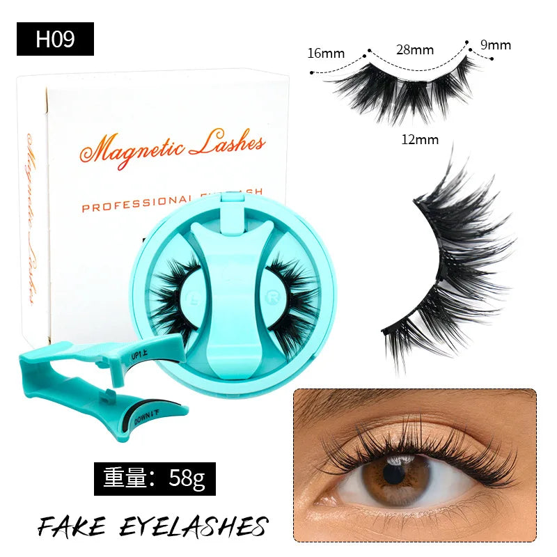 Magnetic Fake Eyelashes Set Reusable 3D Glue-free Waterproof Natural False Eyelashes With Travel-friendly Applicator