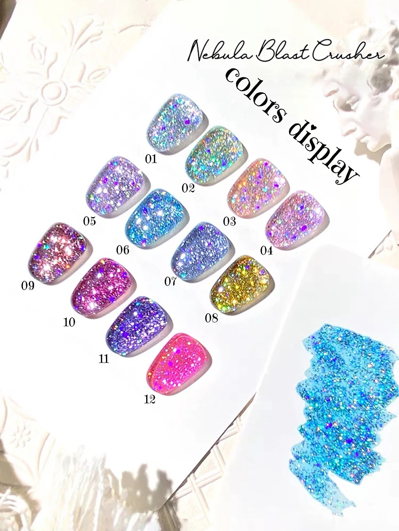 1-24pcs WS Autumn Winter Blue Black Red Glass Bead Crystal Cat Eye Gel Nail Polish New Whitening High Density Sparkling Nail