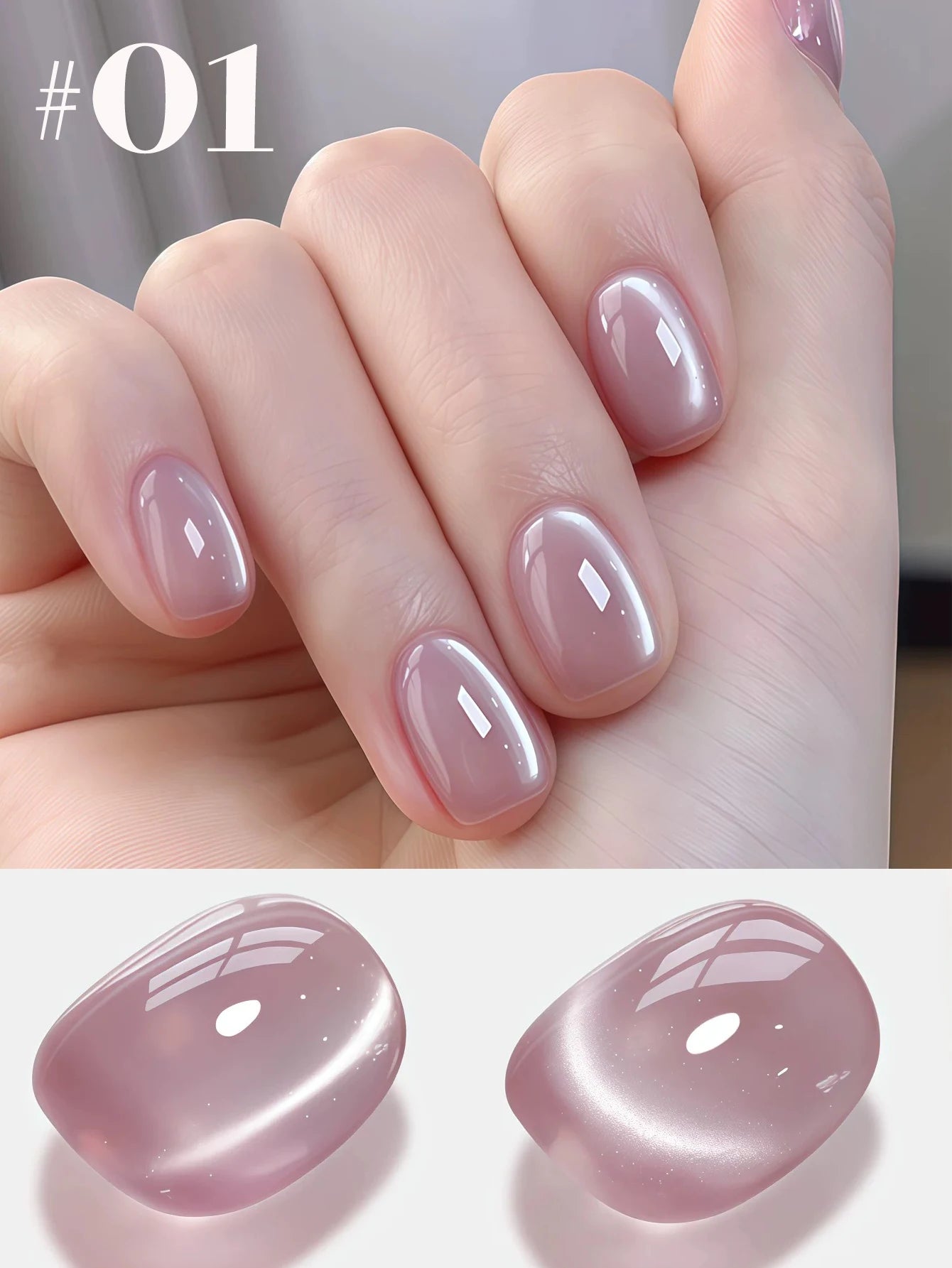 MIANEL 12ML 1-12pcs Glass Bead Cat Eye Gel Nail Polish Flash White Spar Nude Color Magnetic Nail Polish White Nails Summer Nails