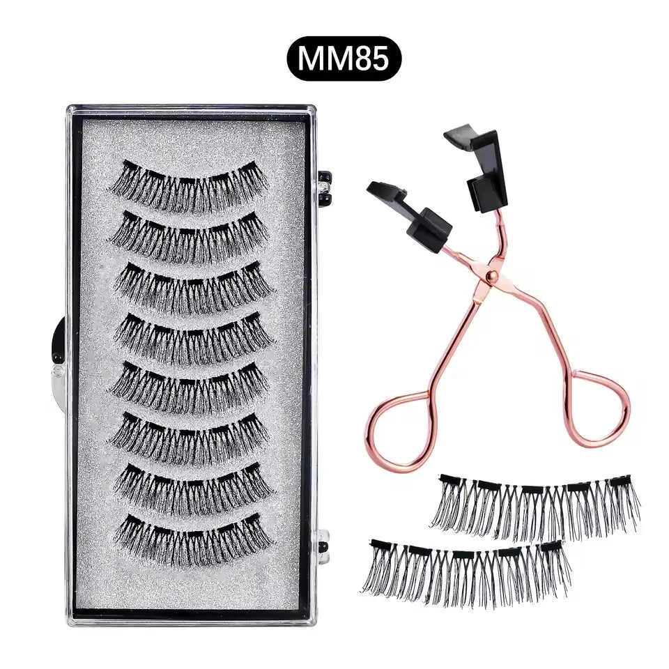 8Pcs Magnetic Eyelashes No Glue Needed Magnetic False Eyelashes with Applicator Reusable Thick Natural Effect 5 magnets Lashes