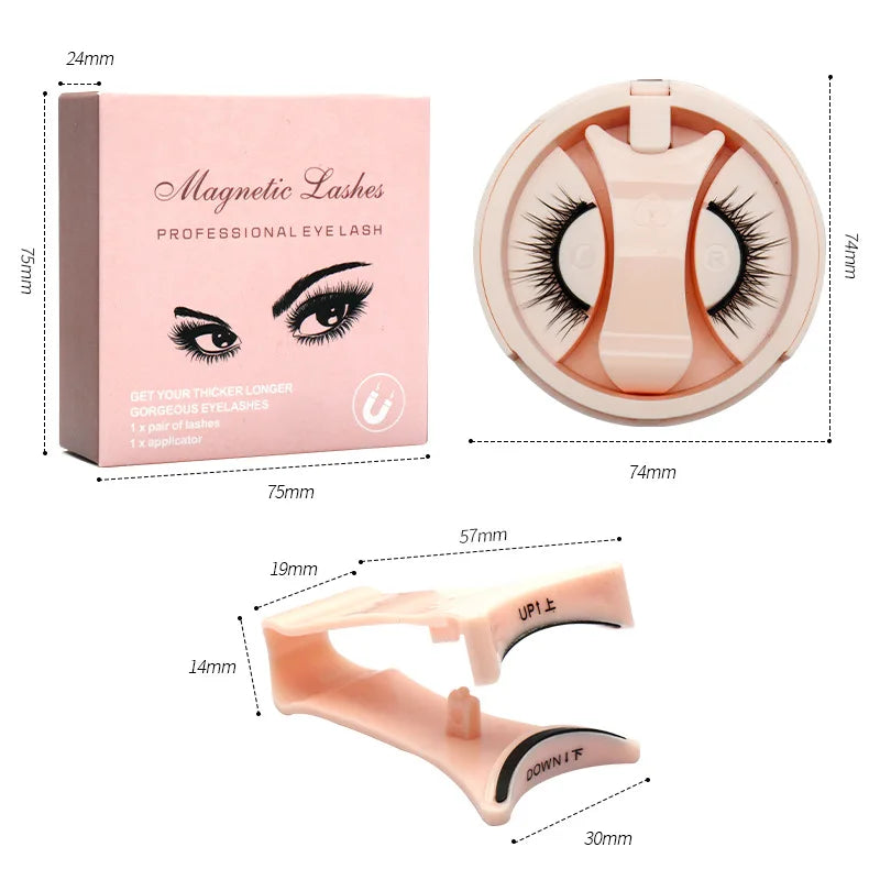 New Pink Quantum Natural Magnetic Eyelash 6D Curler Hand Made Magnetic Eyelashes With Applicater Reusable Makeup Tools Set