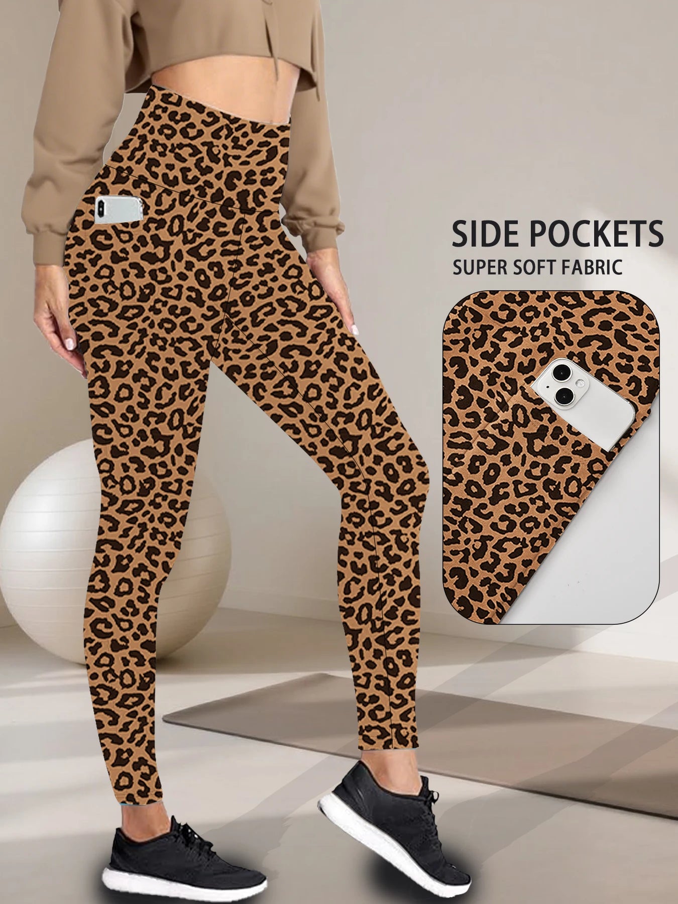 Super Soft Sports Leggings With Pockets For Women High Waisted Workout Yoga Running Push Up Gym Fitness Tight Pants Women's