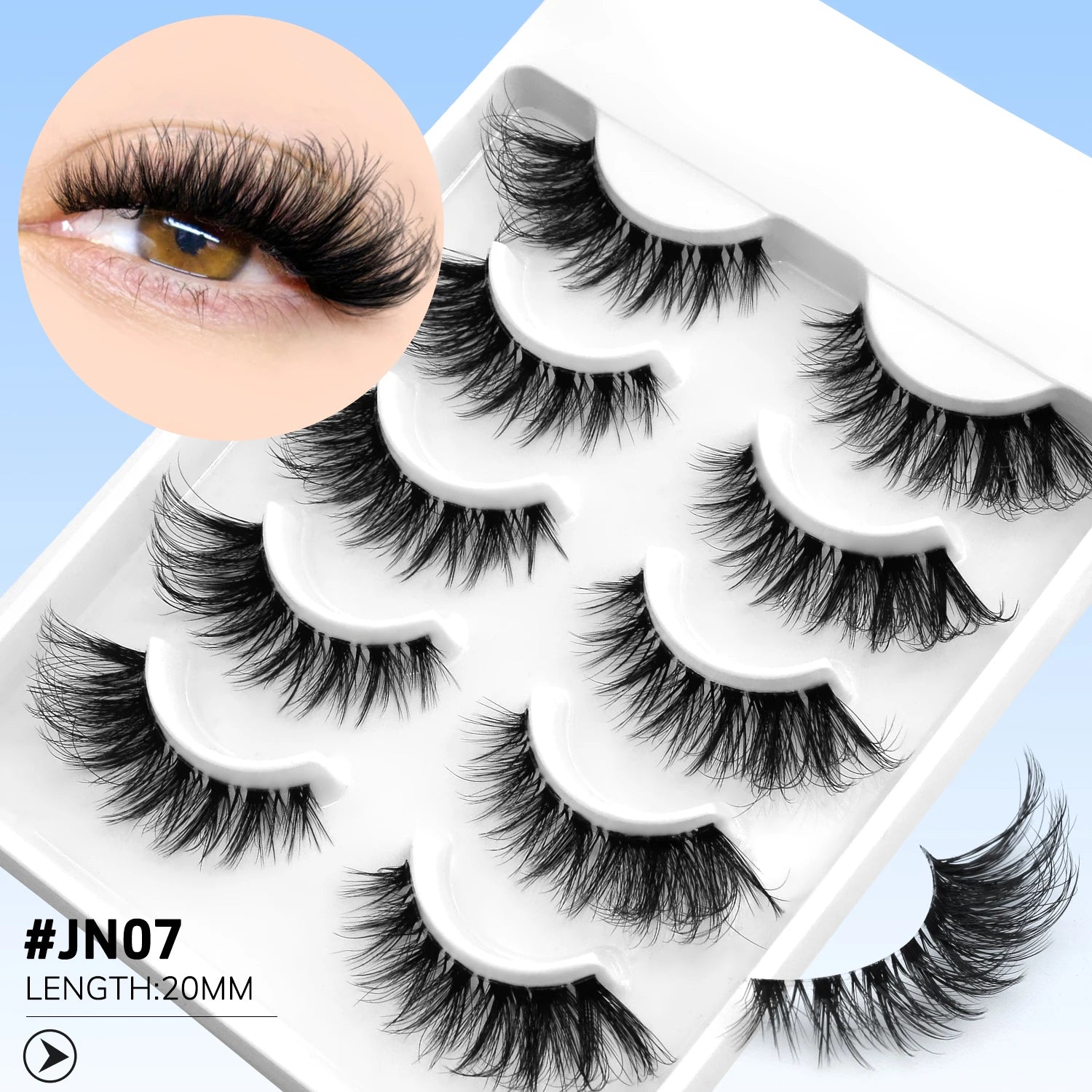 LASVIREY Cat Eye Lashes Natural Fluffy False Eyelashes Soft Wispy Natural Long Faux Mink Lashes Clear Band Lashes Extension