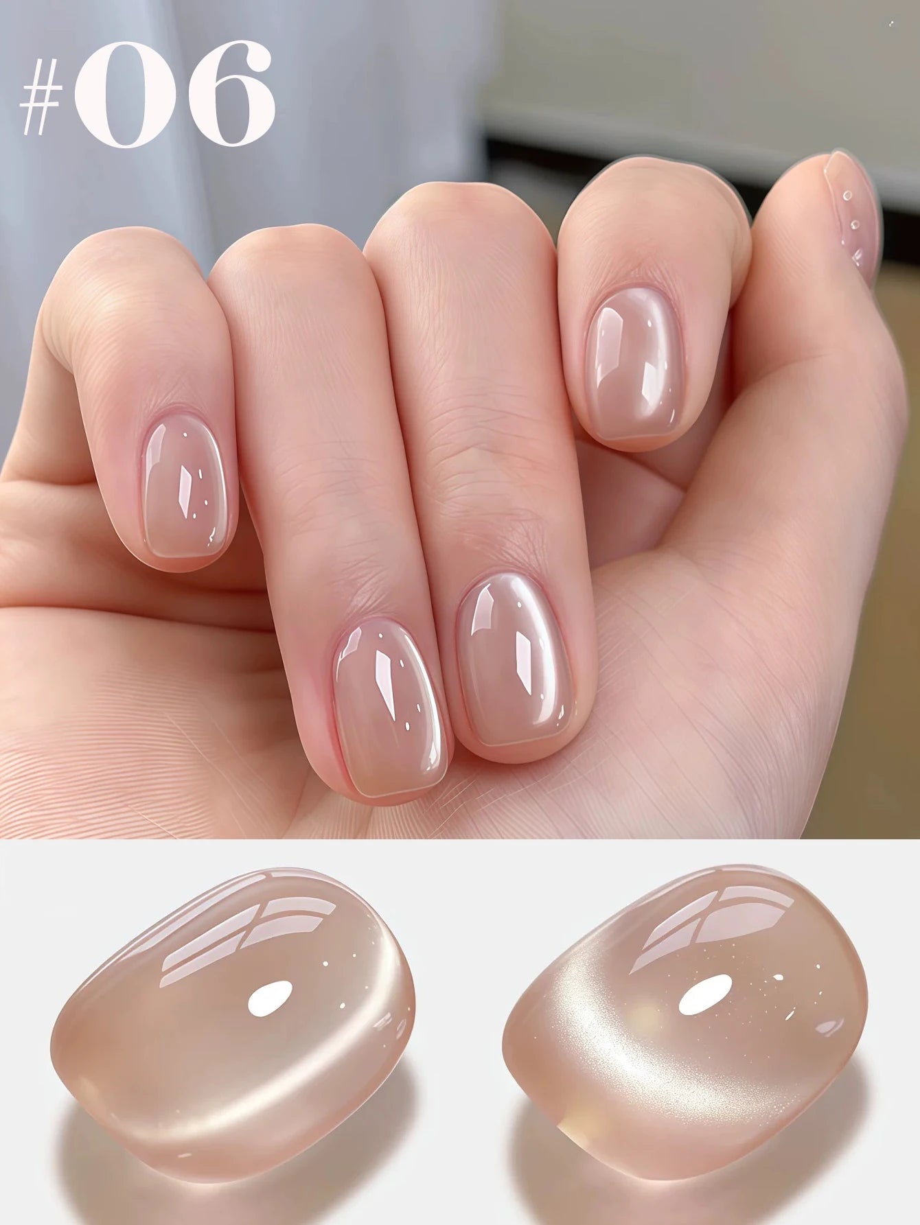 MIANEL 12ML 1-12pcs Glass Bead Cat Eye Gel Nail Polish Flash White Spar Nude Color Magnetic Nail Polish White Nails Summer Nails