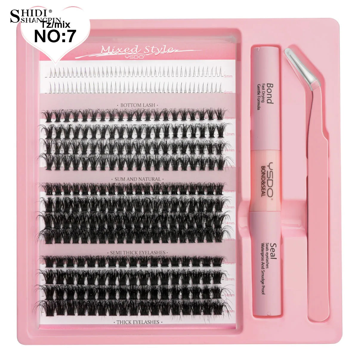 14/32 Rows Individual Lashes Kit Cluster Eyelash Diy Lash Extension Kit Cluster Lashes With Bond and Seal Glue Remover tweezer