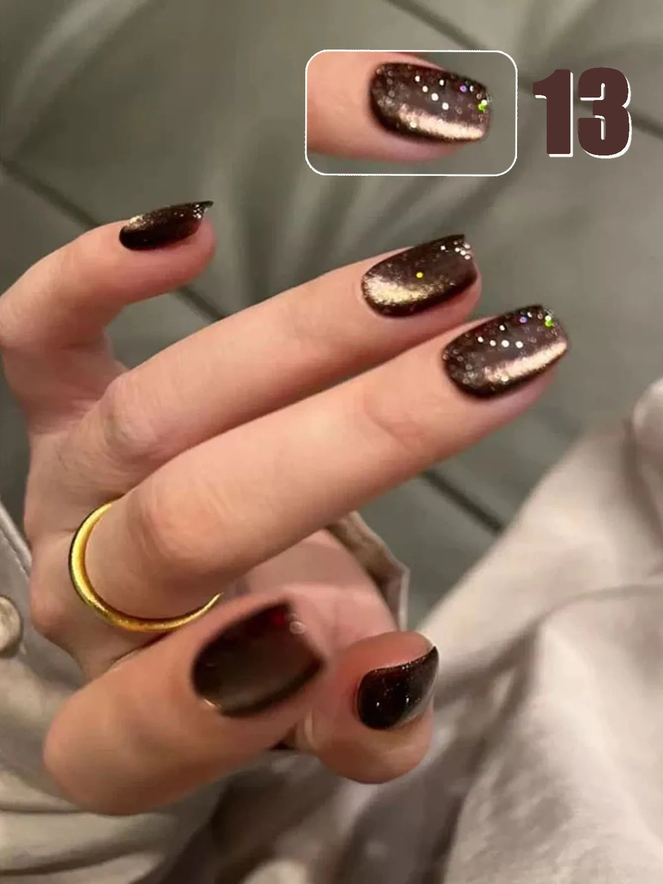 MIANEL 12ML 1-12pcs Glass Bead Cat Eye Gel Nail Polish Flash White Spar Nude Color Magnetic Nail Polish White Nails Summer Nails