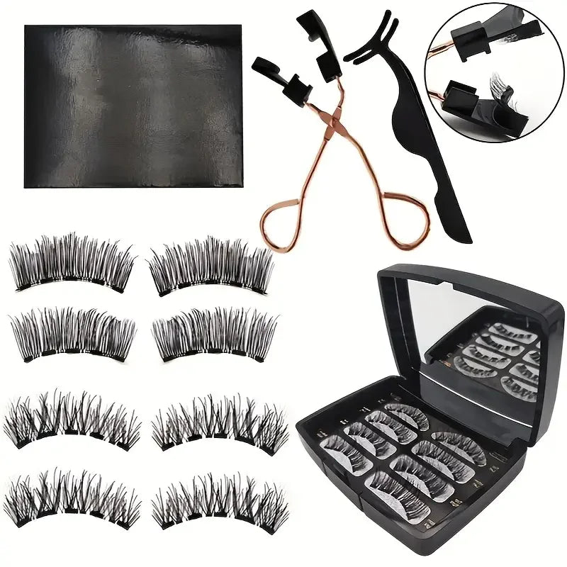 Easy-to-Apply Magnetic False Eyelashes Set:Reusable,No Glue Required-Natural Curl and Volume, Comfortable and Safe for Beginners