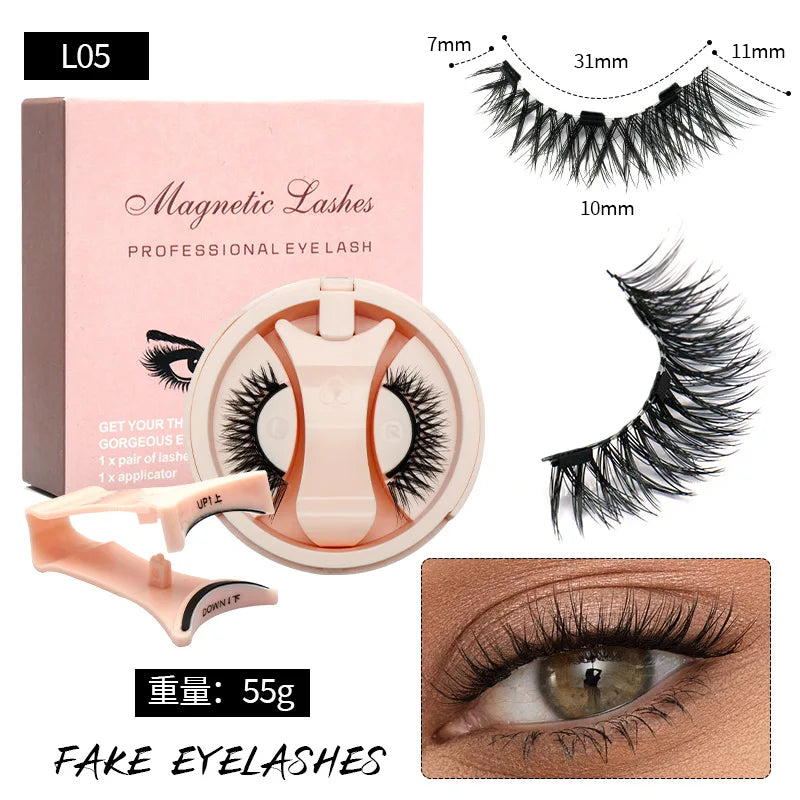 New Pink Quantum Natural Magnetic Eyelash 6D Curler Hand Made Magnetic Eyelashes With Applicater Reusable Makeup Tools Set