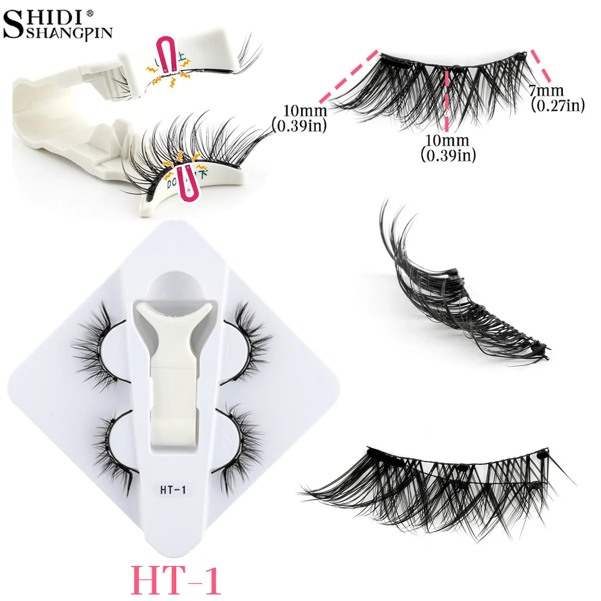 2Pairs Magnetic Fake Lashes Kit 3D Magnet Band Wispy Soft Natural Fluffy Reusable False Mink Eyelashes No Glue Needed Make Up