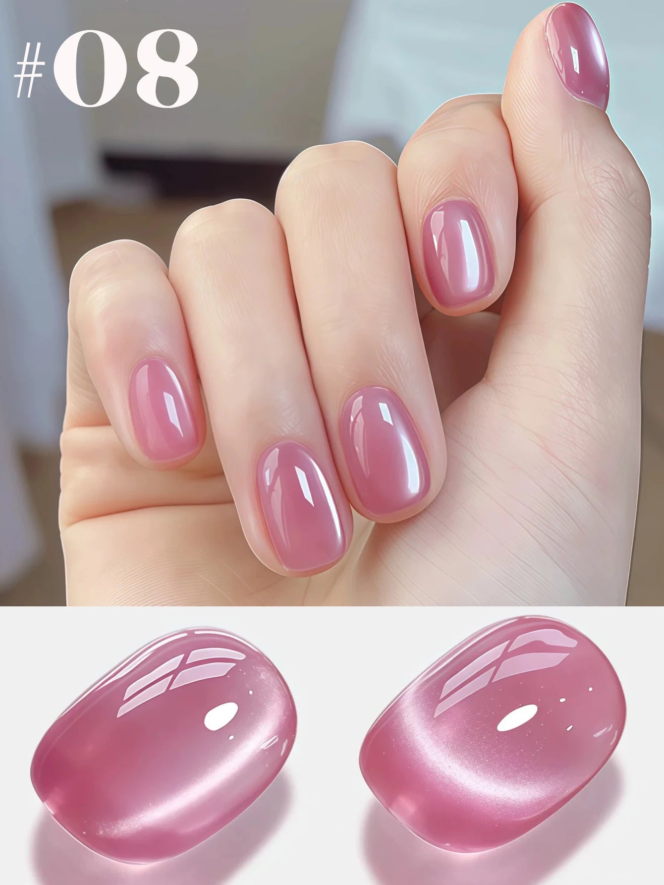 MIANEL 12ML 1-12pcs Glass Bead Cat Eye Gel Nail Polish Flash White Spar Nude Color Magnetic Nail Polish White Nails Summer Nails