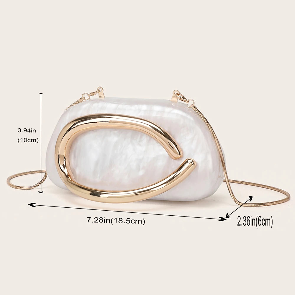Box Bag Metal Details Crossbody Bag Acrylic Shoulder Bags Luxury Brand Handbags Women's Handbag Ladies Female Evening Purse