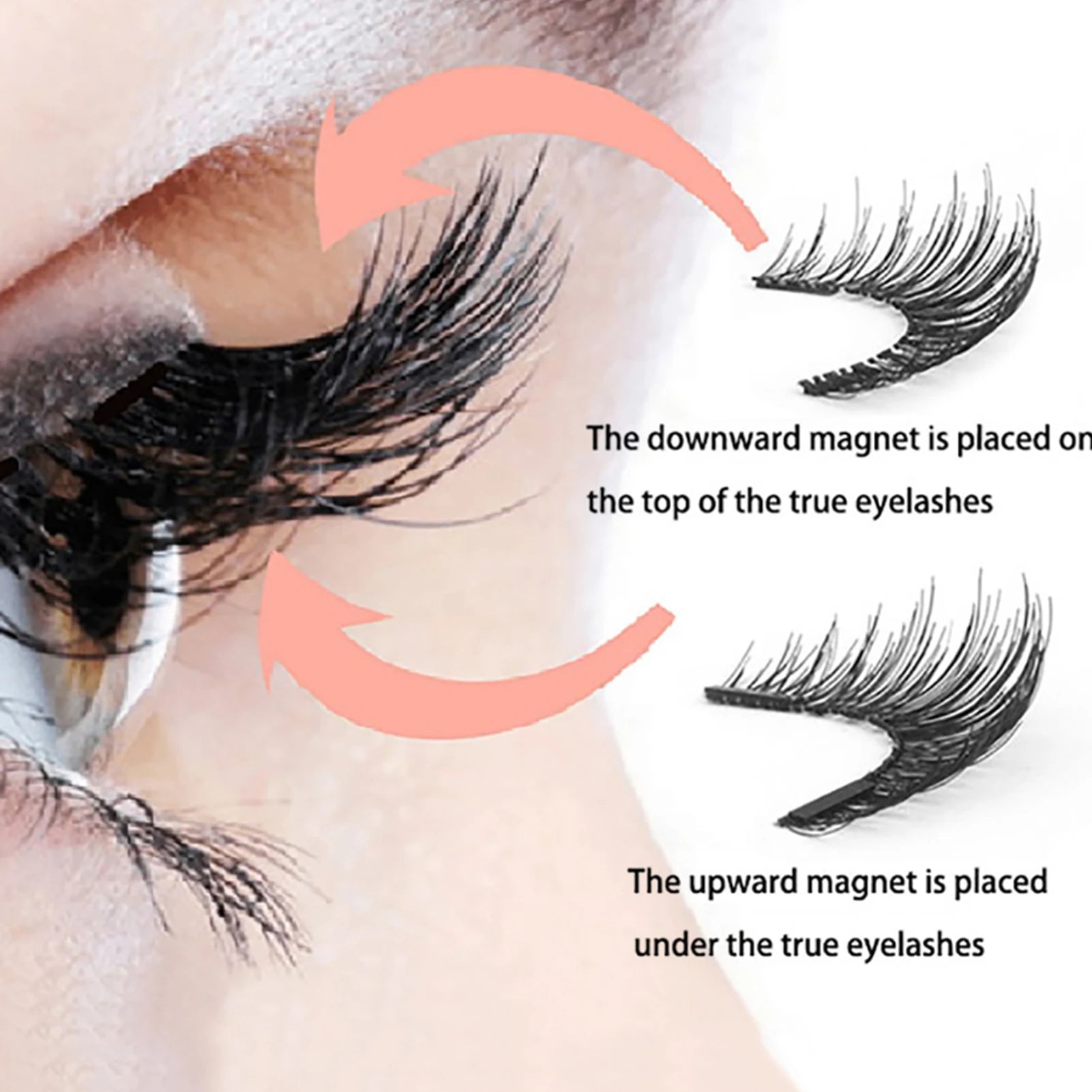 Natural Magnetic Eyelash Handmade 3D Lashes strip False Eyelashes Glue-free Tweezers Set Reusable eyelashes for women Makeups