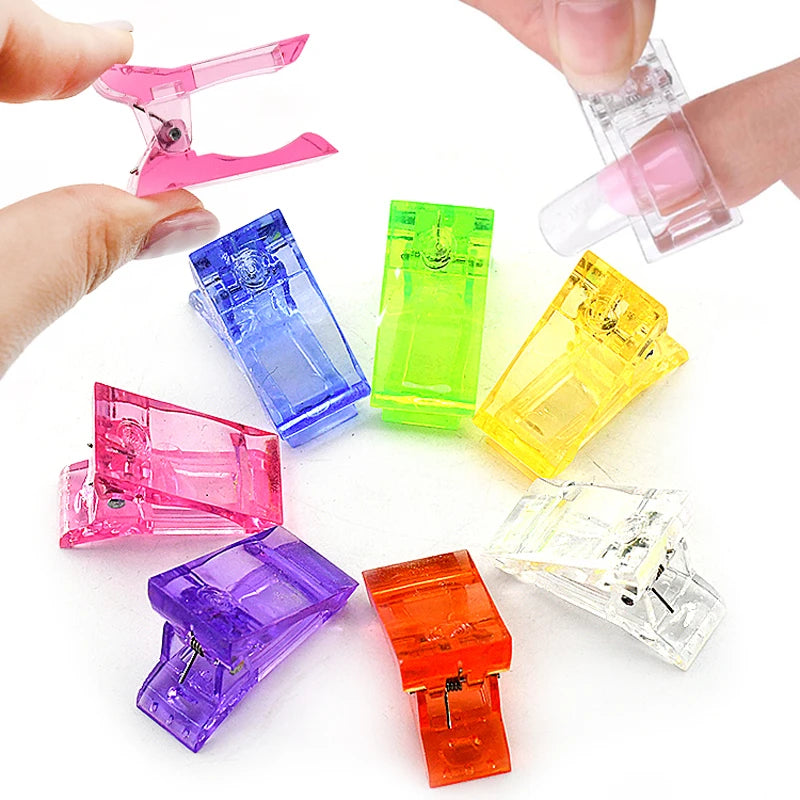 Acrylic Nail Clip Transparent Gel Quick Building Nail Tips Clips Fingernail Extension UV Clamps Manicuring Art Builder Tools Set