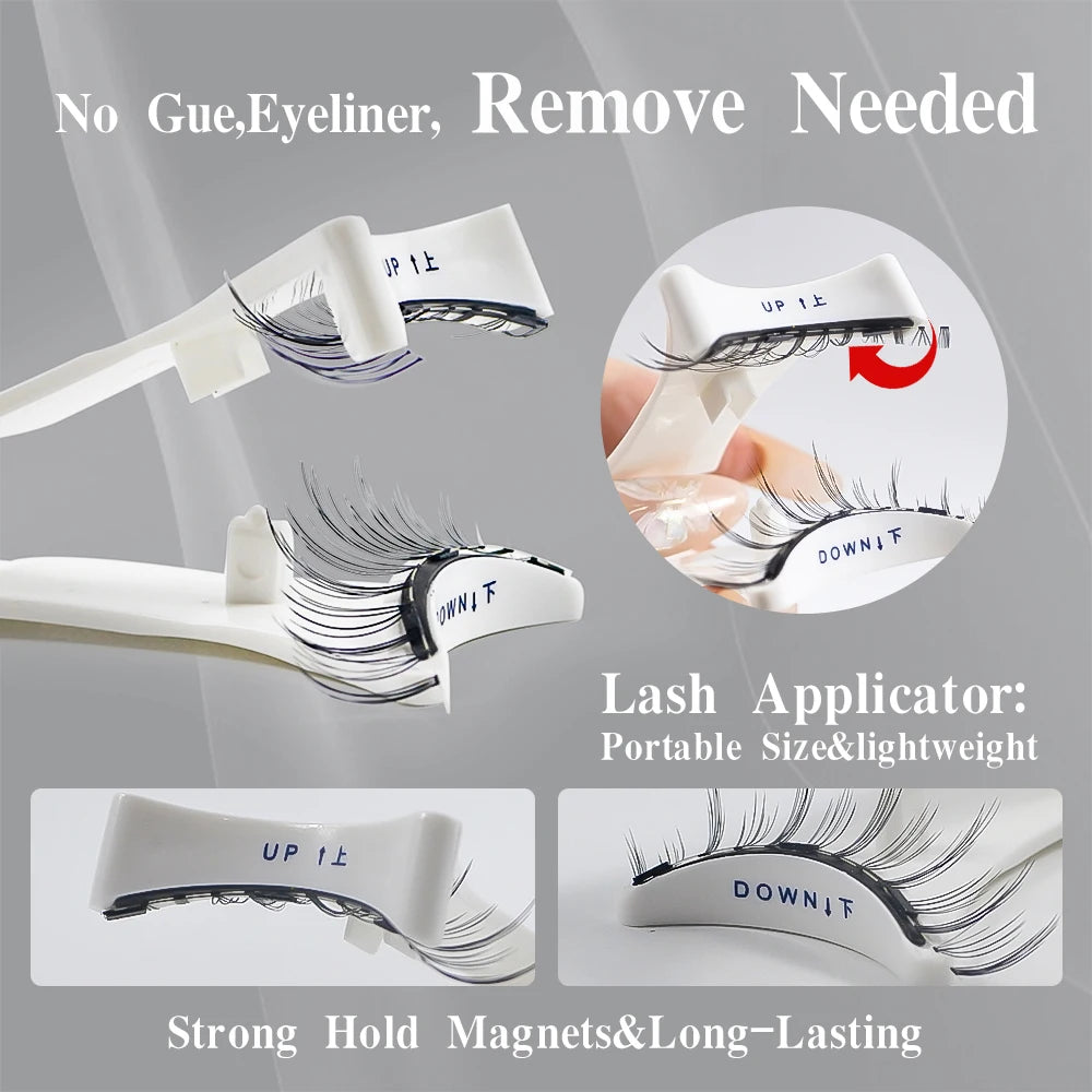 Magnetic Eyelashes 3Pcs Magnets No Glue Need Magnetic Lashes Private Label Soft Magnetic Eyelash Kit
