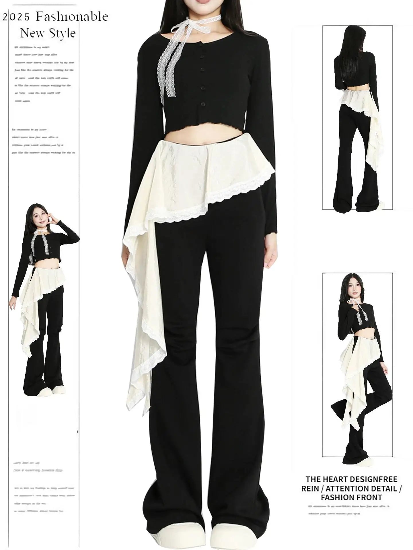 SylCue High Street Street Style Atmosphere Cool Letter Print High Waist Skirt Women's Niche Irregular Skirt - Azara