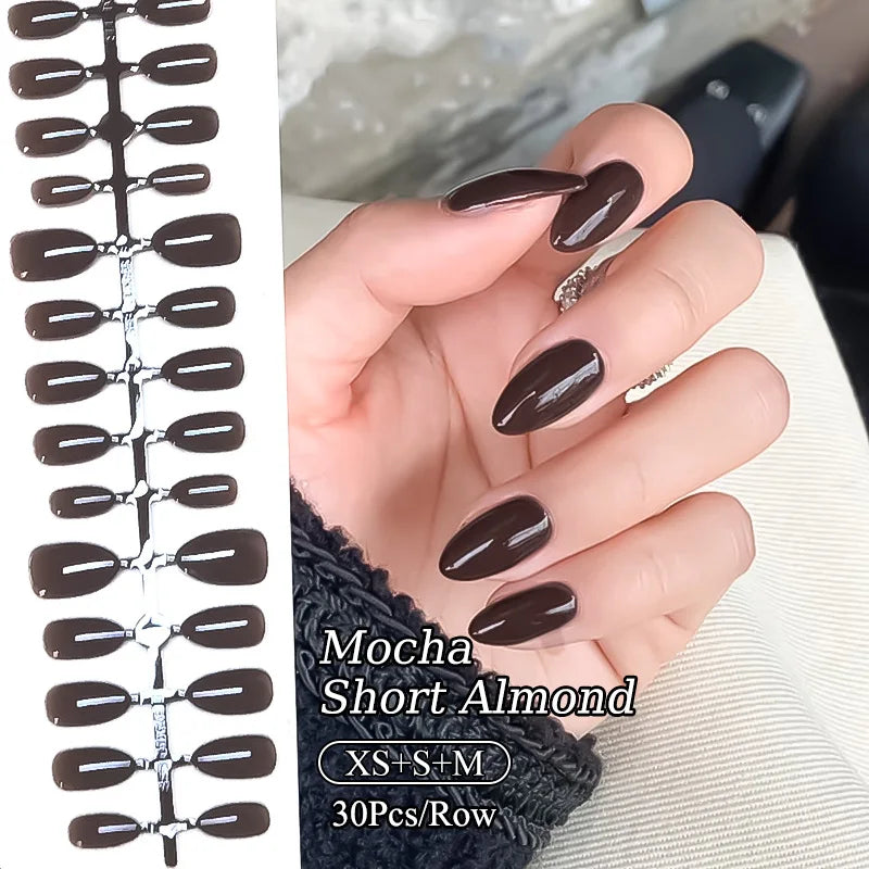 30Pcs Matte Nude Fake Nail Fashion Press on Quick Extension Wearable False Nails Simple Full Cover Nail Tips Manicure Nail Art