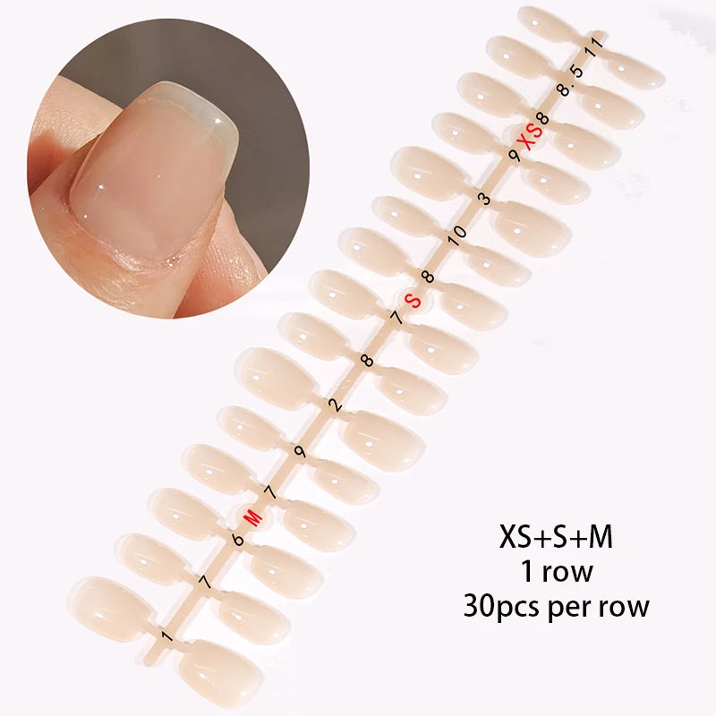 30Pcs Matte Nude Fake Nail Fashion Press on Quick Extension Wearable False Nails Simple Full Cover Nail Tips Manicure Nail Art
