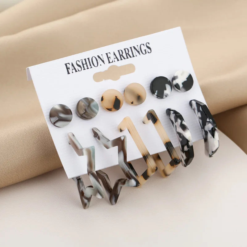 LATS Bohemian Snake Butterfly Drop Earrings Set For Women Pearl Acrylic Dangle Earrings 2021 Trend Set of Earrings Jewelry