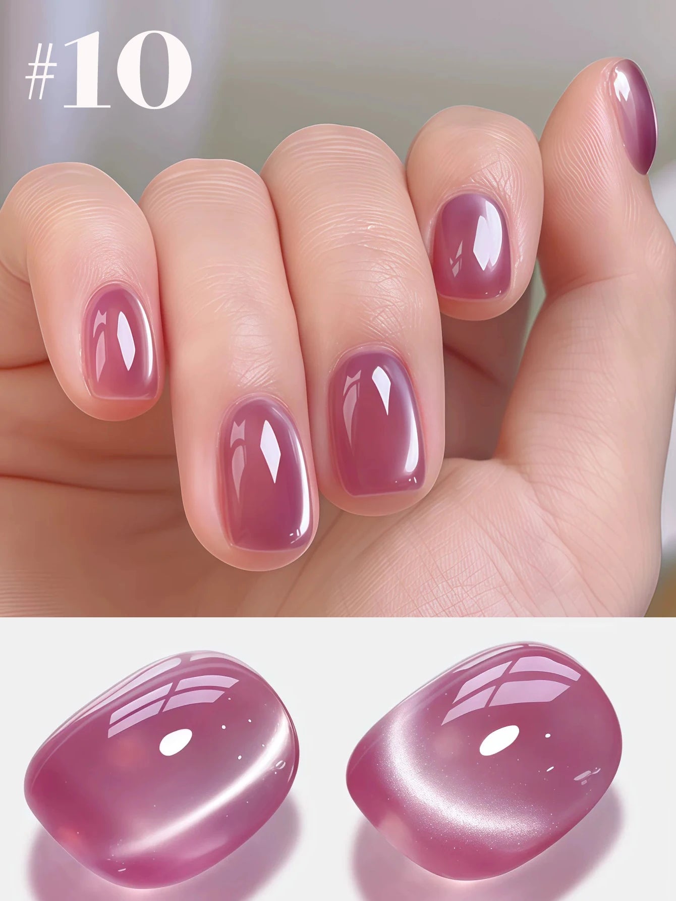 MIANEL 12ML 1-12pcs Glass Bead Cat Eye Gel Nail Polish Flash White Spar Nude Color Magnetic Nail Polish White Nails Summer Nails