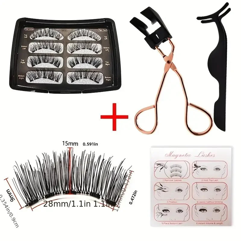 Easy-to-Apply Magnetic False Eyelashes Set:Reusable,No Glue Required-Natural Curl and Volume, Comfortable and Safe for Beginners