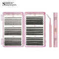 14/32 Rows Individual Lashes Kit Cluster Eyelash Diy Lash Extension Kit Cluster Lashes With Bond and Seal Glue Remover tweezer
